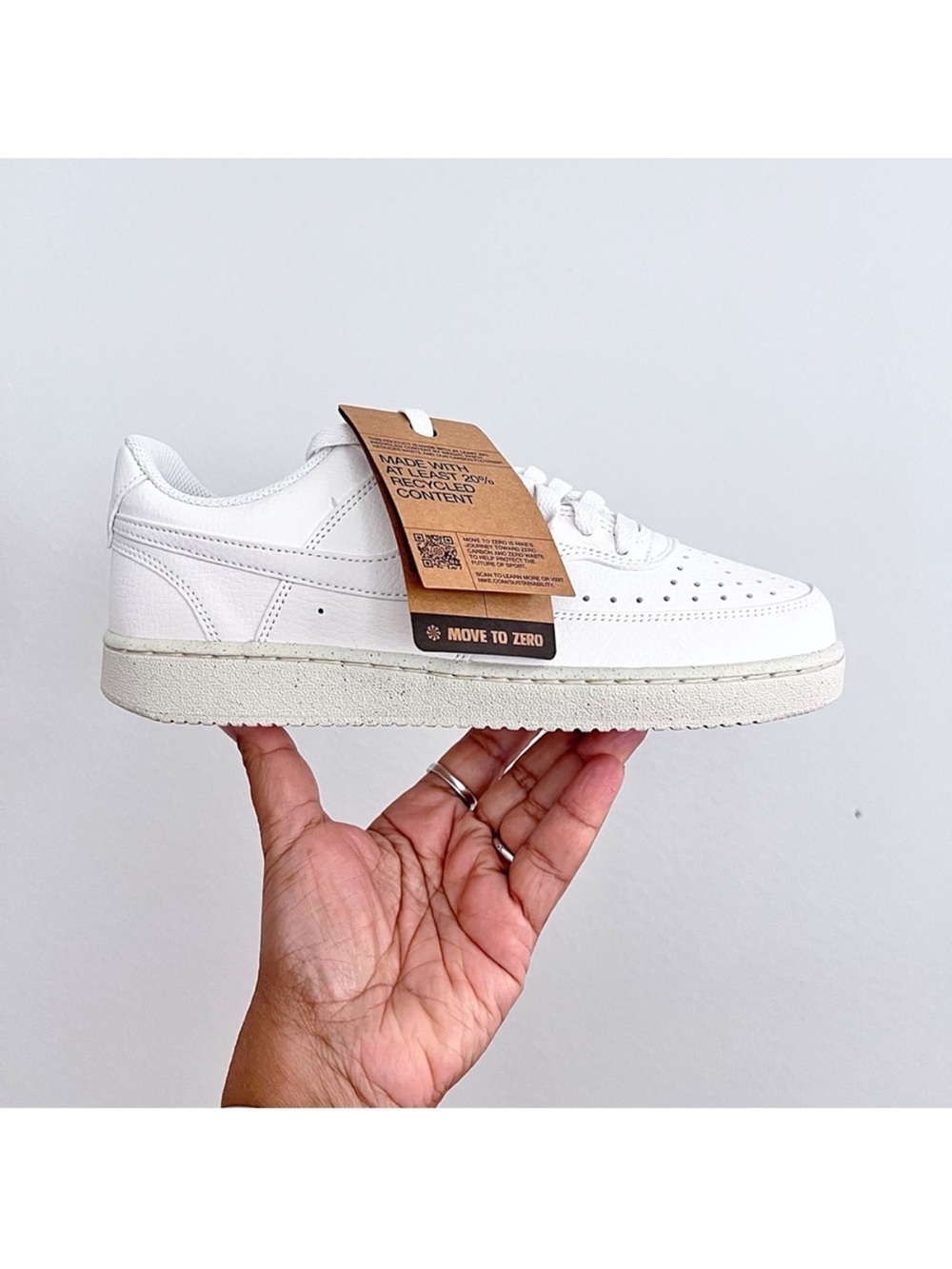 Nike Court Vision Lo NN White Low-Top Women’s Sneakers with Tan Eco Tag